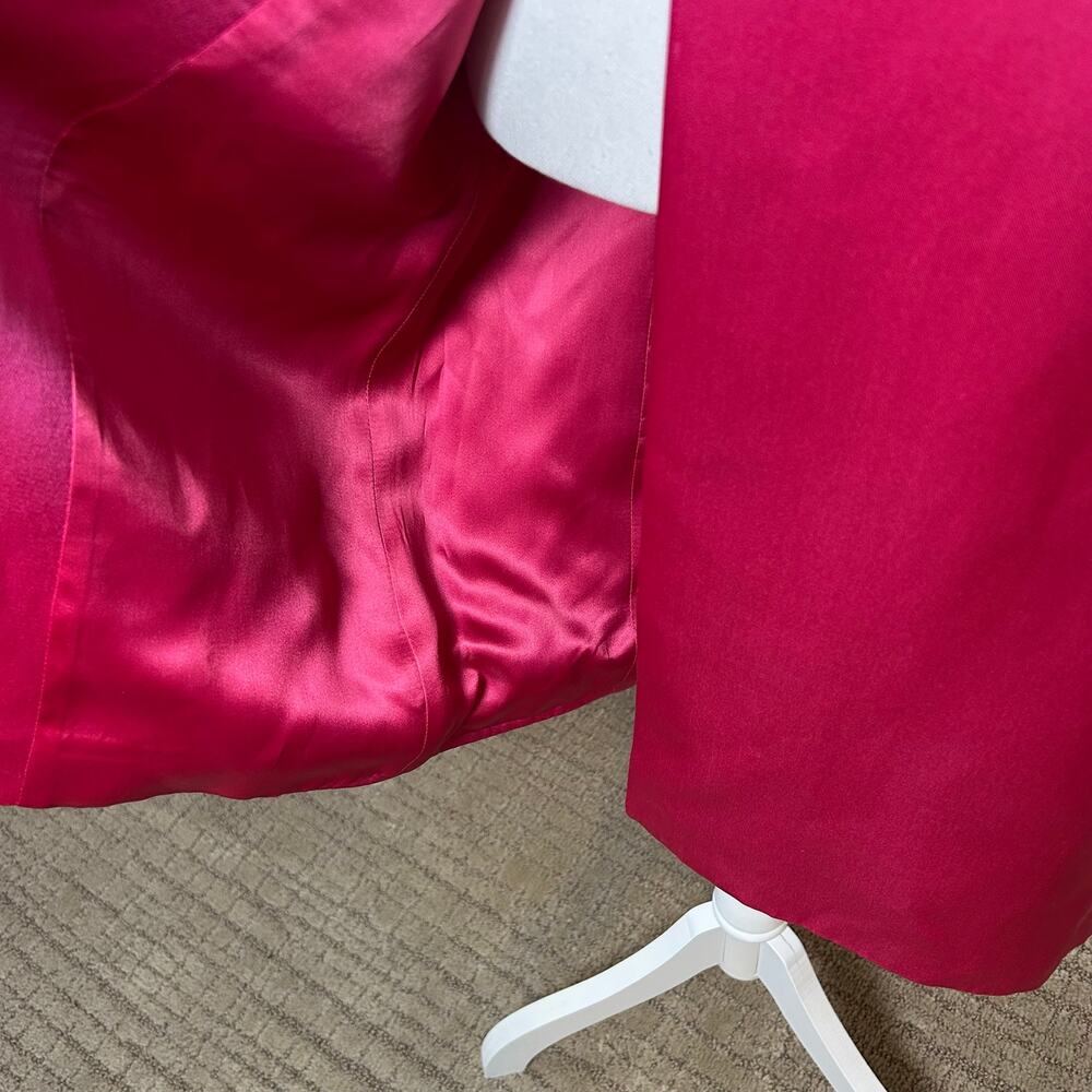 Adrienne Vittadini pink silk blend made in Italy satin dress coat size 4 - Picture 5 of 16